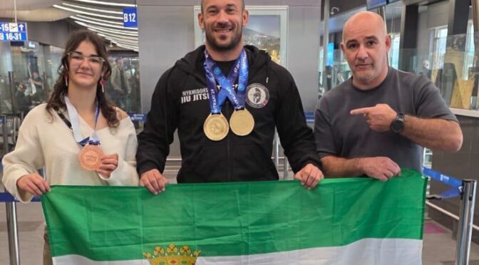 LOS EXTREMEÑOS SONIA RUBIO Y ÁLVARO RODRÍGUEZ CONSIGUEN MEDALLA EN EL MUNDIAL DE LUCHA GRAPPLING Y GRAPPLING GI